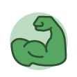 A green flexing arm
